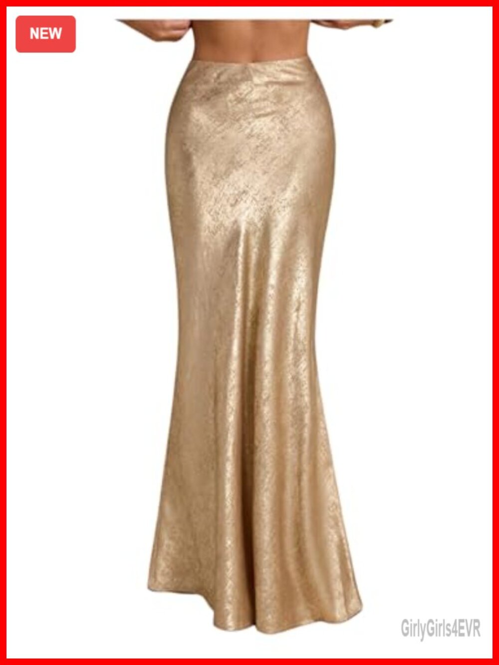 GORGLITTER Women's High Waisted Fishtail Maxi Skirt Metallic Formal Cocktail